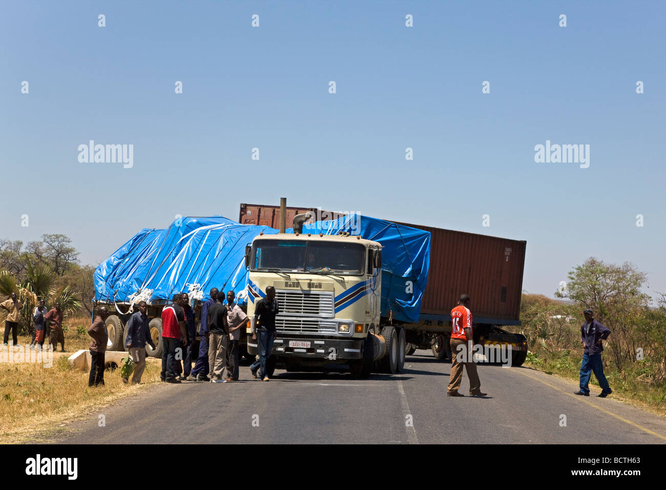 Carrello incidente in Zambia, Africa Foto Stock