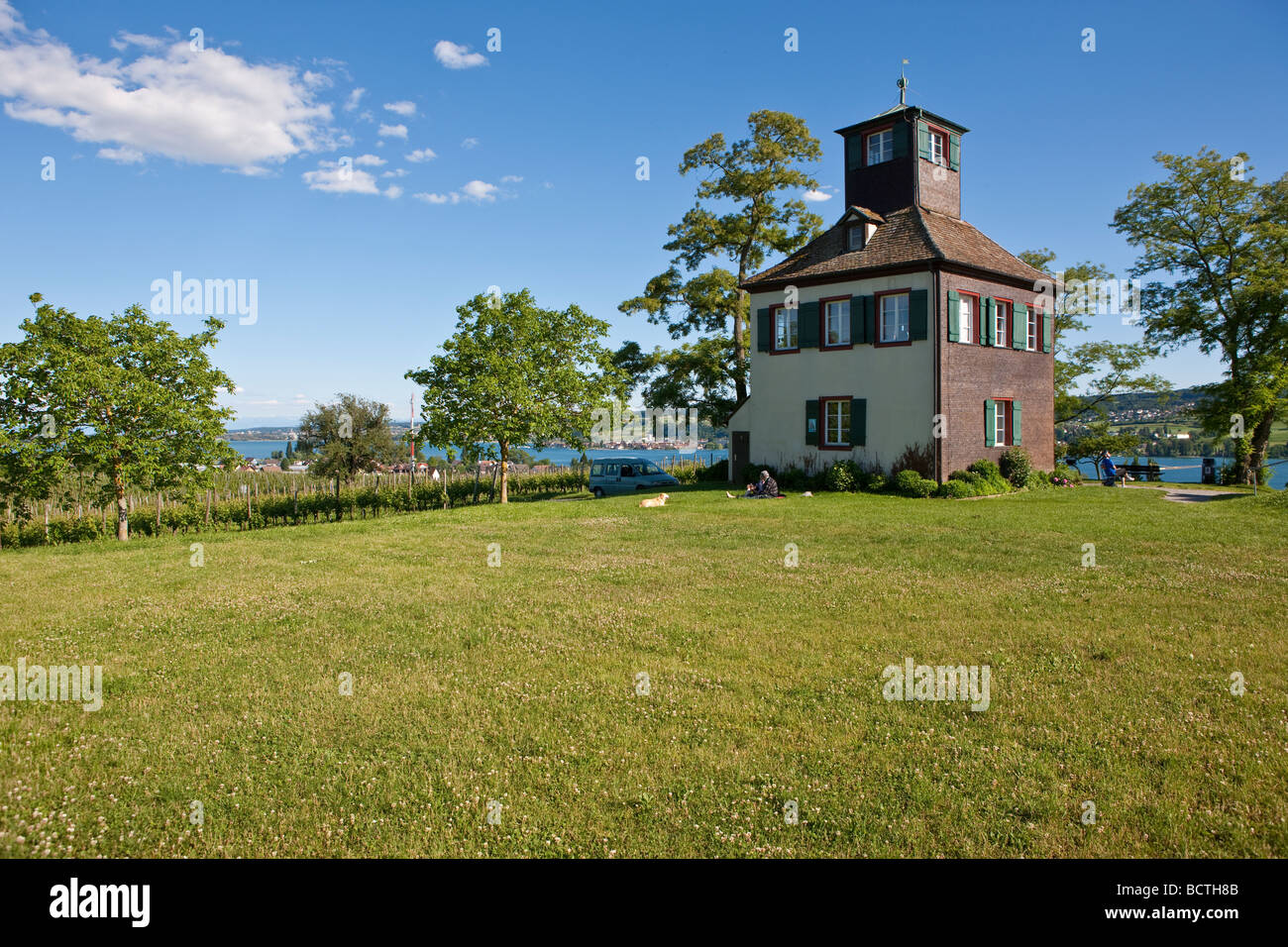 Guardia Alta, Reichenau, il punto più alto dell'isola, il lago di Costanza, Baden-Wuerttemberg, Germania, Europa Foto Stock