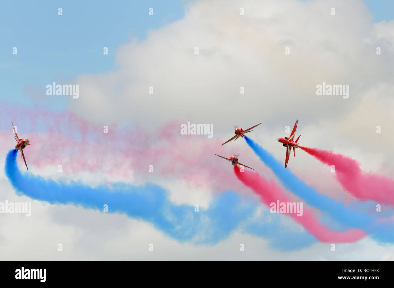 Le frecce rosse display del team Gypo vacanza al Royal International Air Tattoo RAF Fairford, Inghilterra Foto Stock
