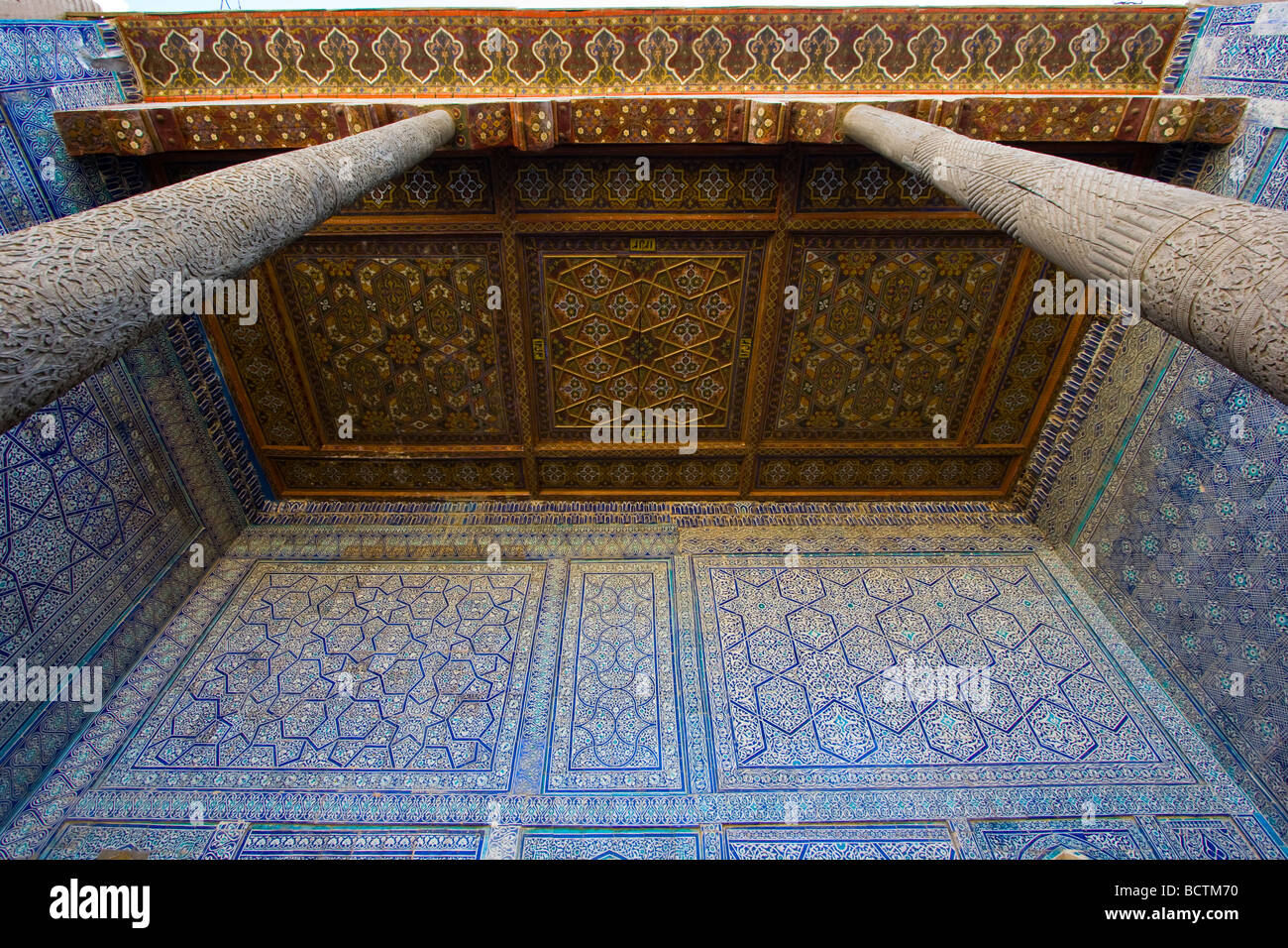 Sala del Trono all'interno dell'Arca a Khiva Uzbekistan Foto Stock