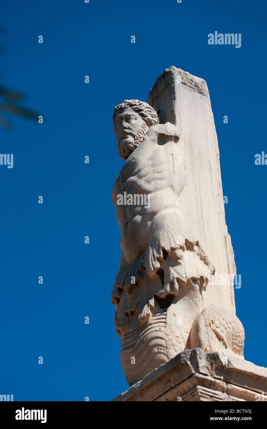 Statua nell'Antica Agorà di Atene in Grecia Foto Stock