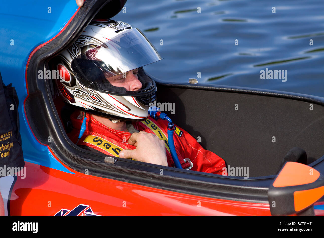 Da F1 Powerboat nel Campionato del Mondo a Lahti Finlandia 12-13 giugno 2009. Autista Jonas Andersson imbarcazione 14 Foto Stock
