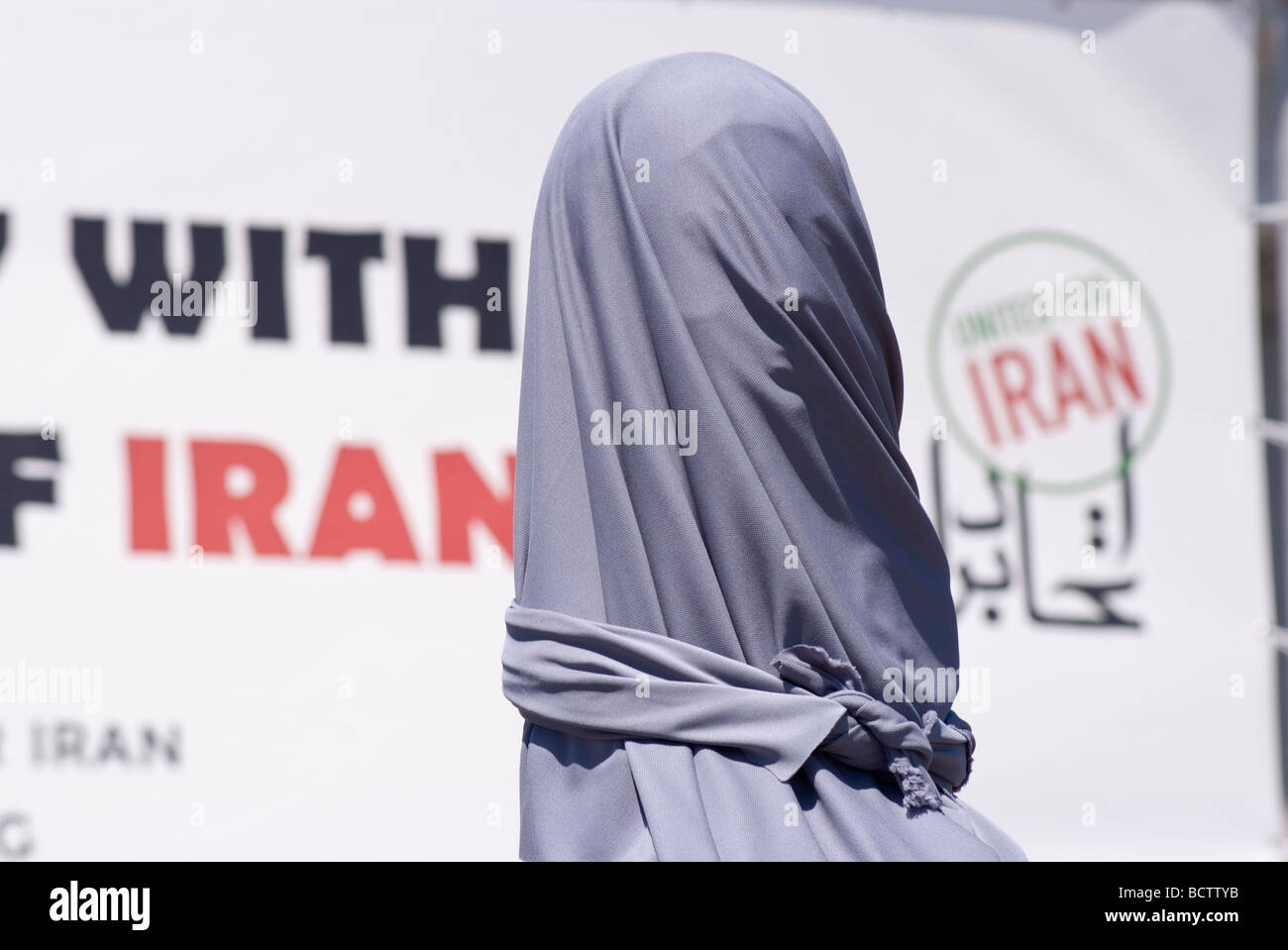 Oggetto Busto di Neda Agha Soltan, la giornata di azione globale, 7/25/09, di supporto del popolo iraniano in San Francisco, CA. Foto Stock