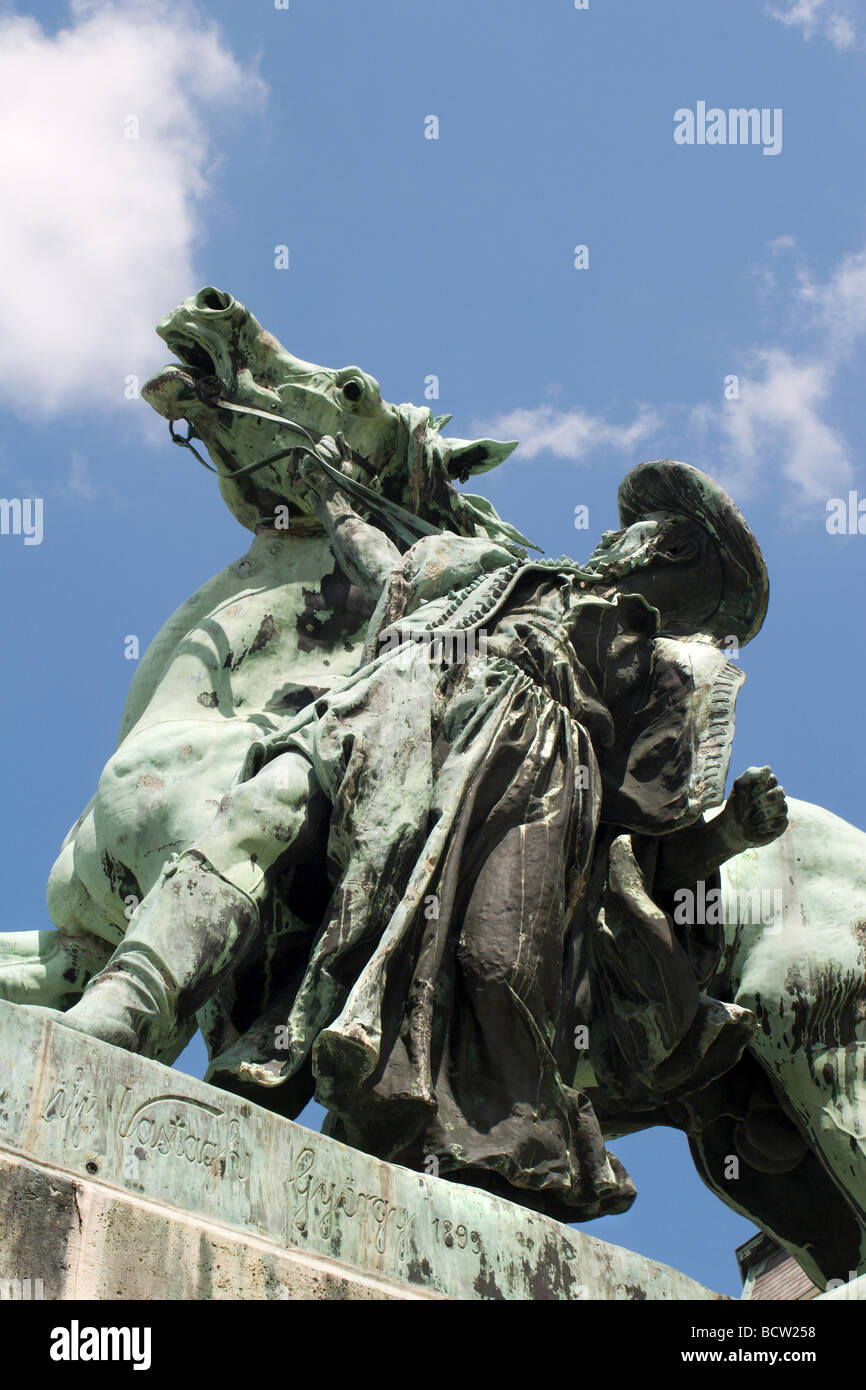 Horse Wrangler - la statua dell'ostrobagia - Csikos nella corte del castello di Buda a Budapest, Ungheria, opera di György Vastagh Foto Stock