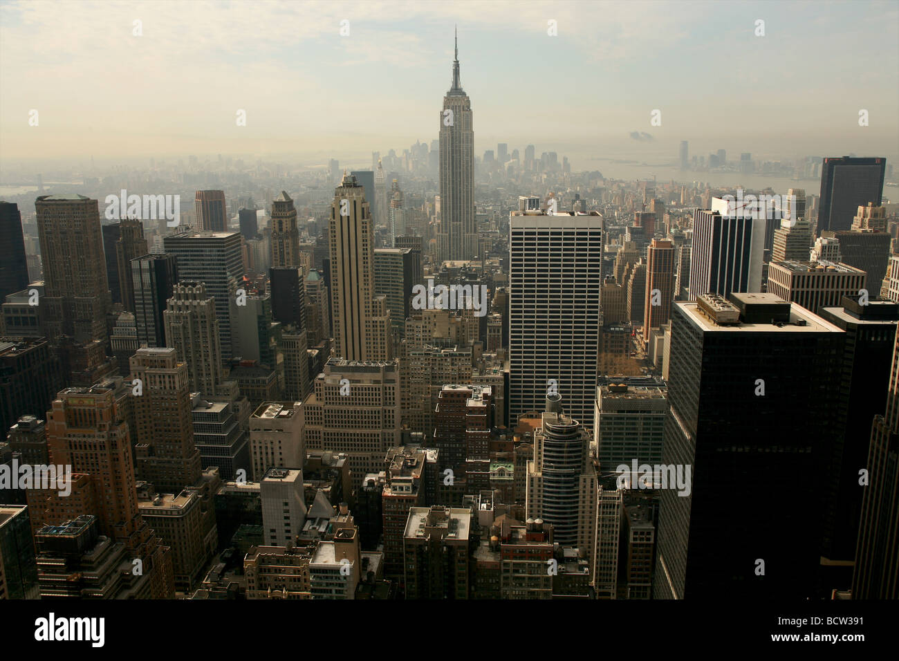 Vista di New York dal centro Rockefella Foto Stock
