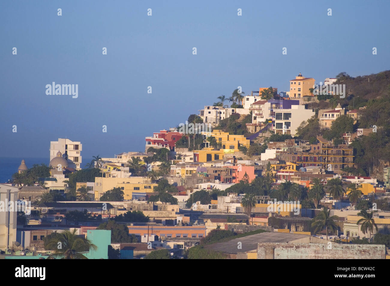 Città su una collina, ghiacciaia Hill, Mazatlan, Sinaloa, Messico Foto Stock
