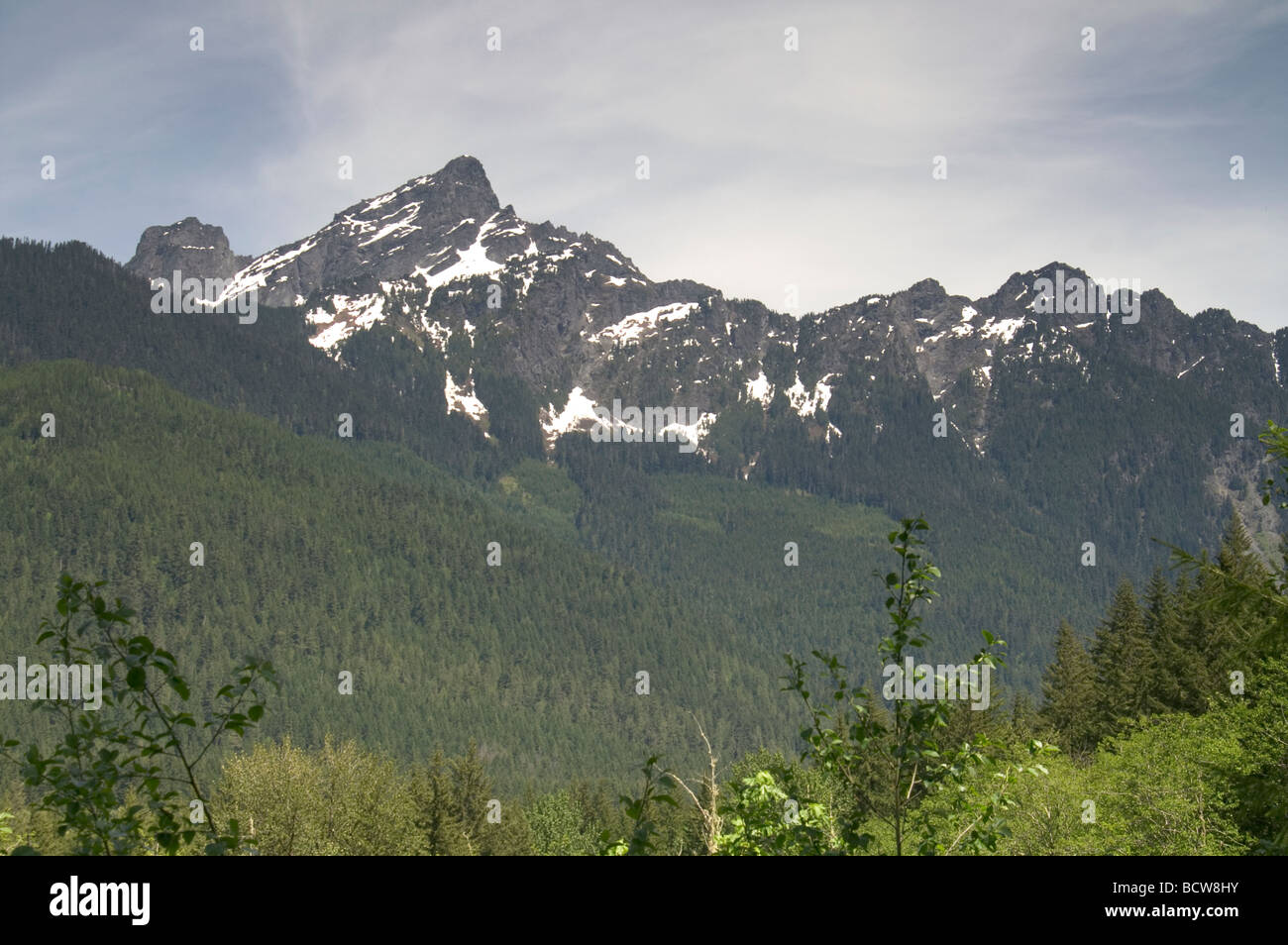 Picco di montagna nel North Cascades Foto Stock