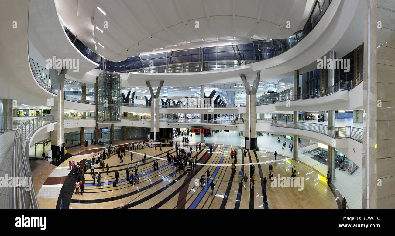 Panorama, nella sala degli arrivi, OR Tambo Aeroporto Internazionale di Johannesburg, Sud Africa e Africa Foto Stock