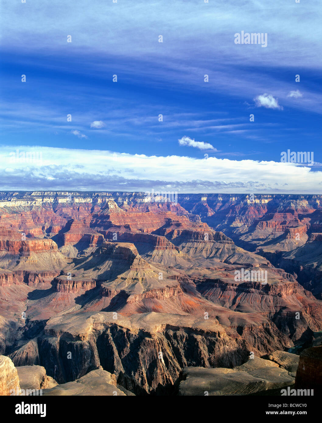 Il Grand Canyon, Vista panoramica, Colorado, Arizona, Stati Uniti d'America Foto Stock