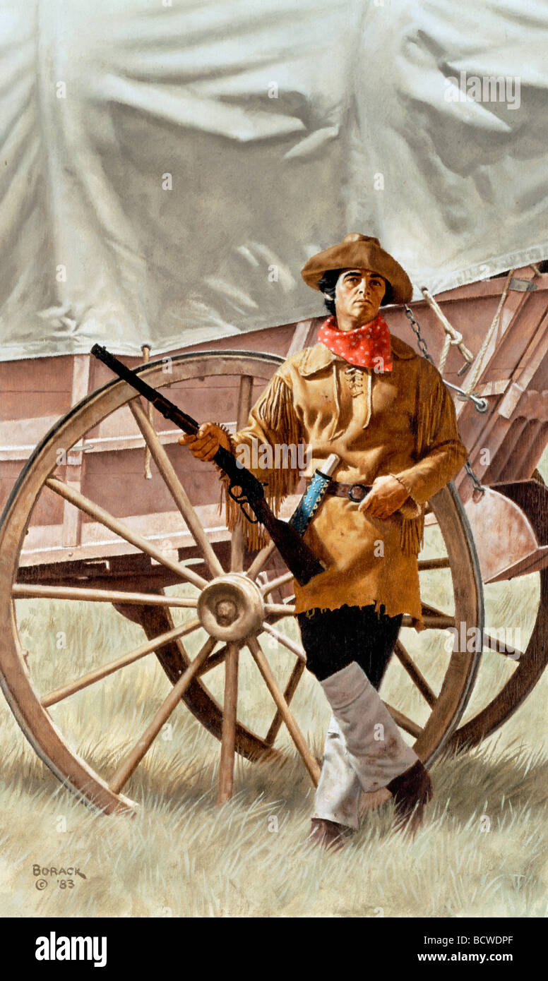 Ritratto di cowboy holding fucile da Stanley Borack, xx secolo Foto Stock