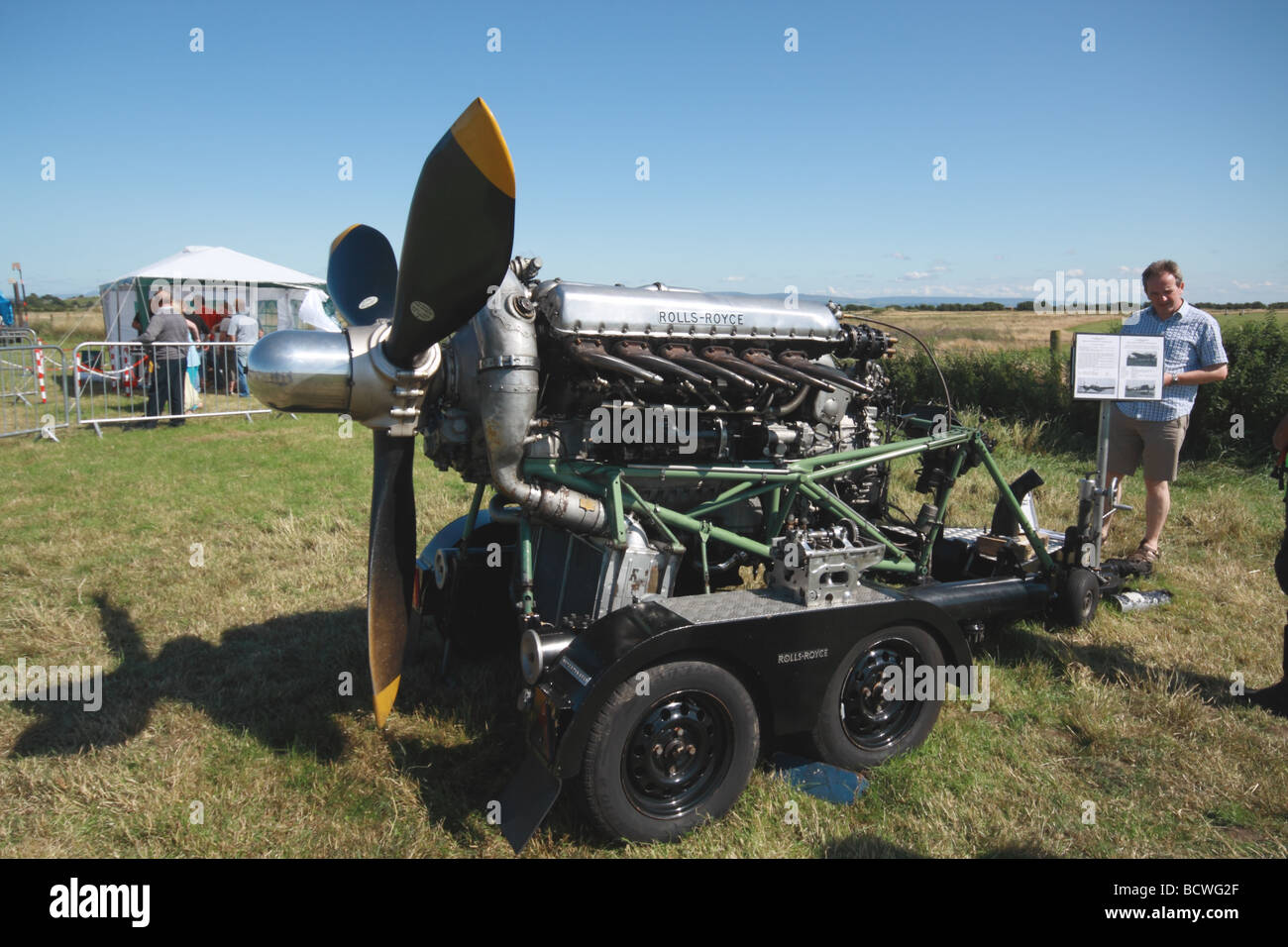 Rolls Royce aero engine montata su rimorchio Foto Stock