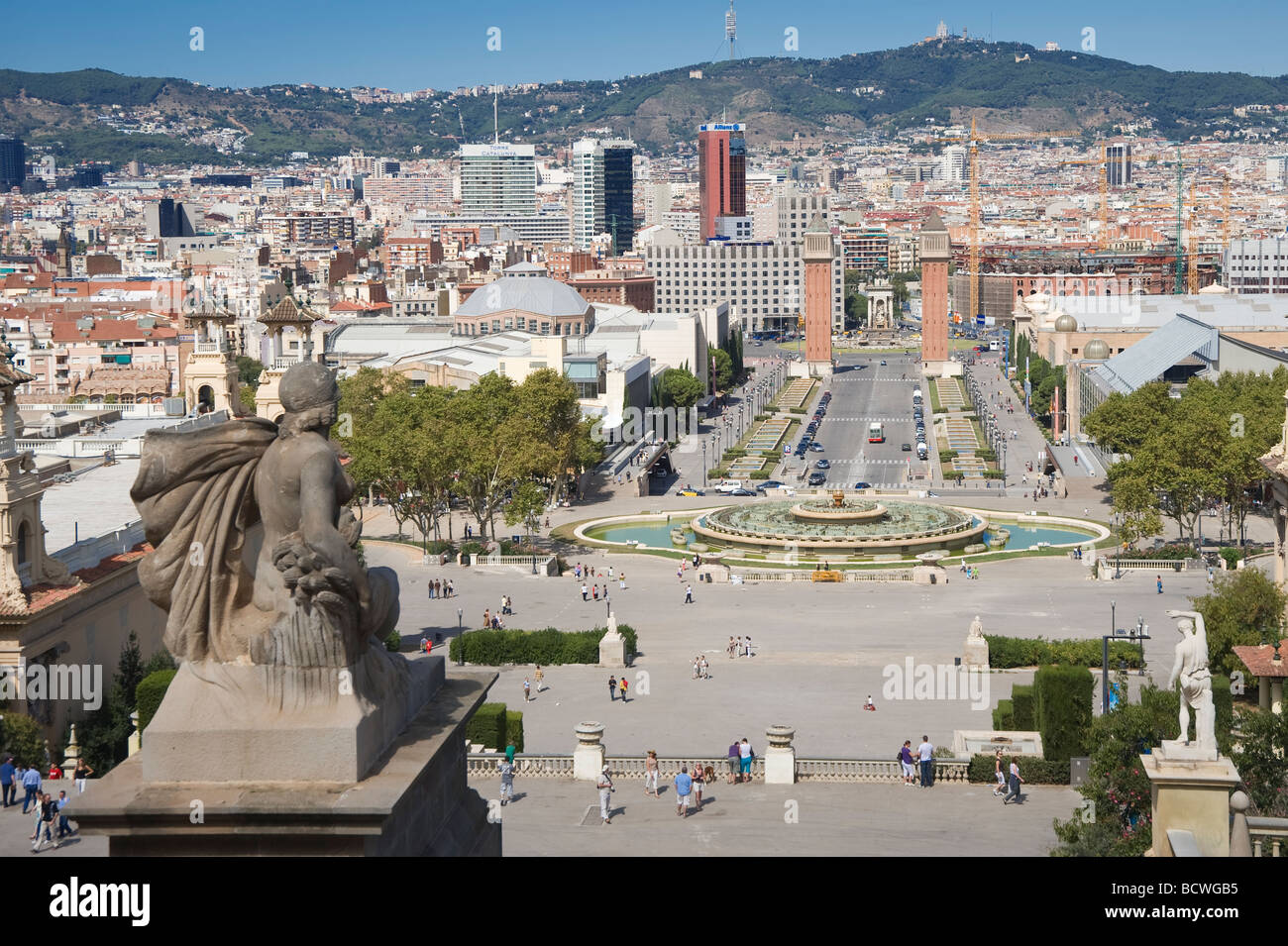 Plaza d Espanya Barcellona Catalonia Spagna Foto Stock