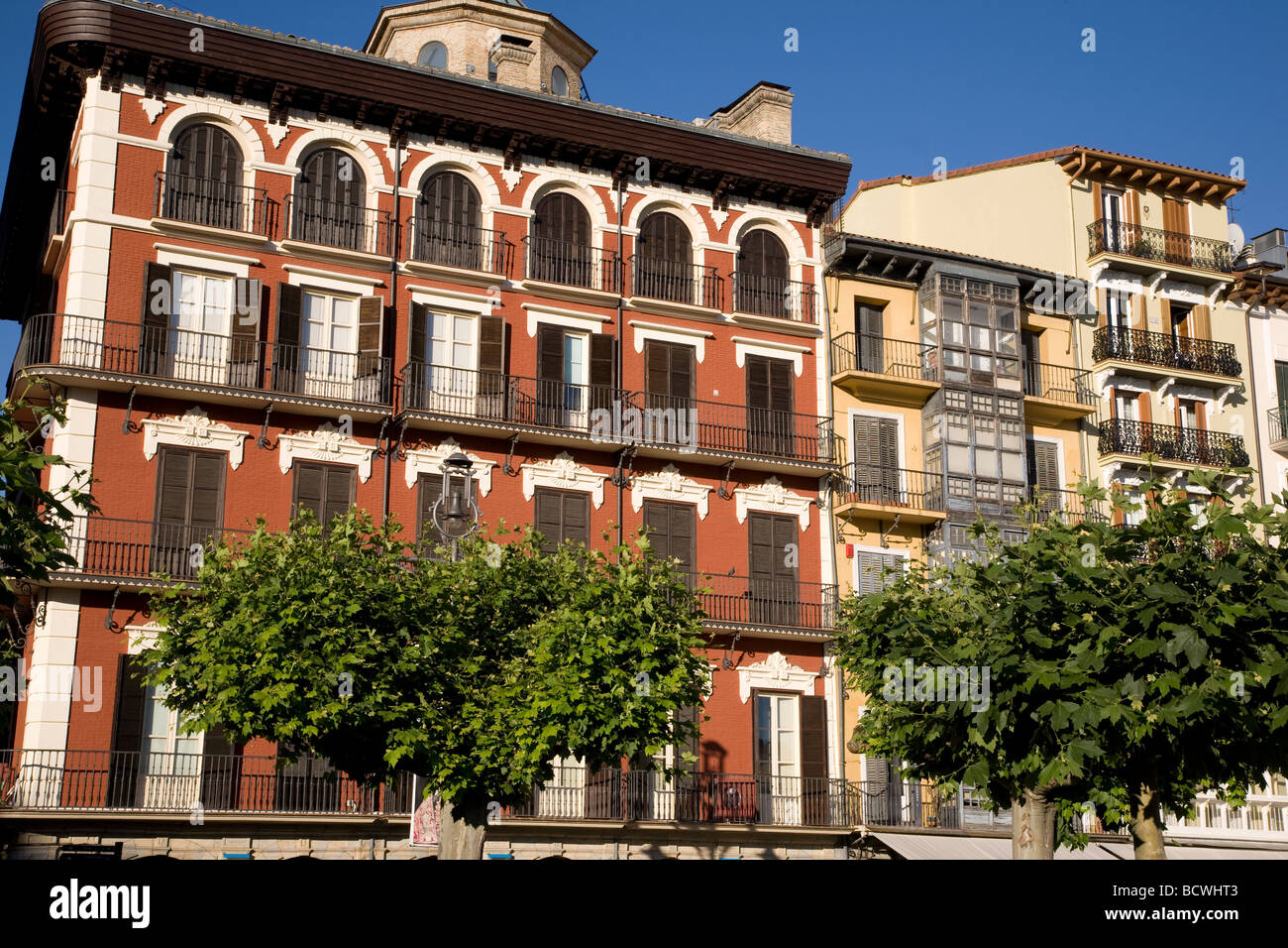 Plaza del Castillo, Pamplona, Navarra, Spagna Foto Stock