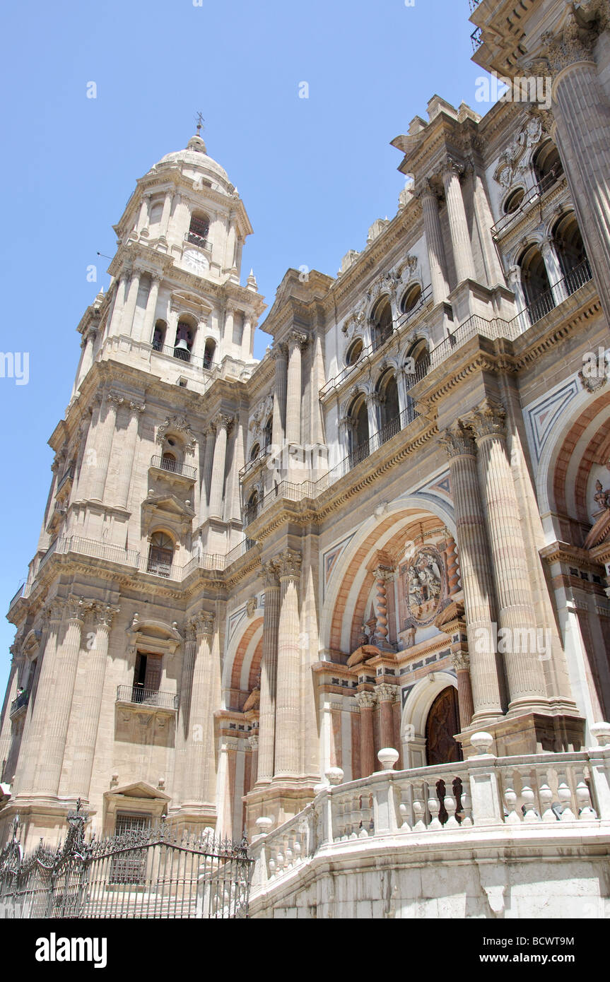 Cattedrale di Malaga, Plaza del Obispo, Malaga, Costa del Sol, provincia di Malaga, Andalusia, Spagna Foto Stock