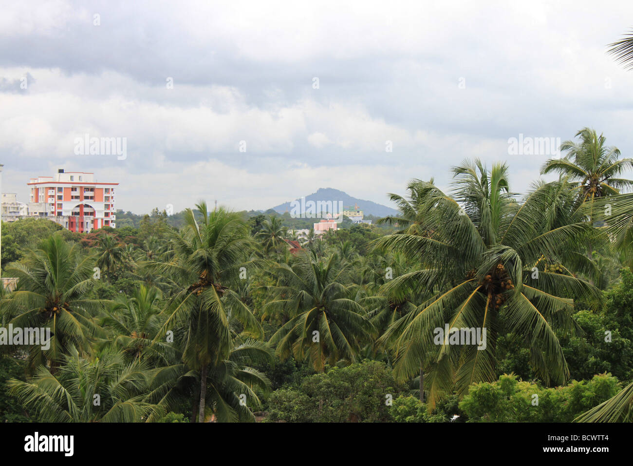 La vista sulla città di Trivandrum, Kerala, India. Foto Stock