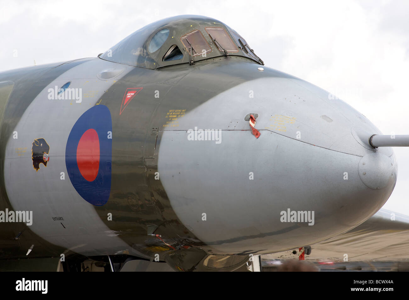 Il solo volare Avro Vulcan Bomber xh558 aeromobile raffigurato come una visualizzazione statica al 2009 Airshow Waddington. Foto Stock