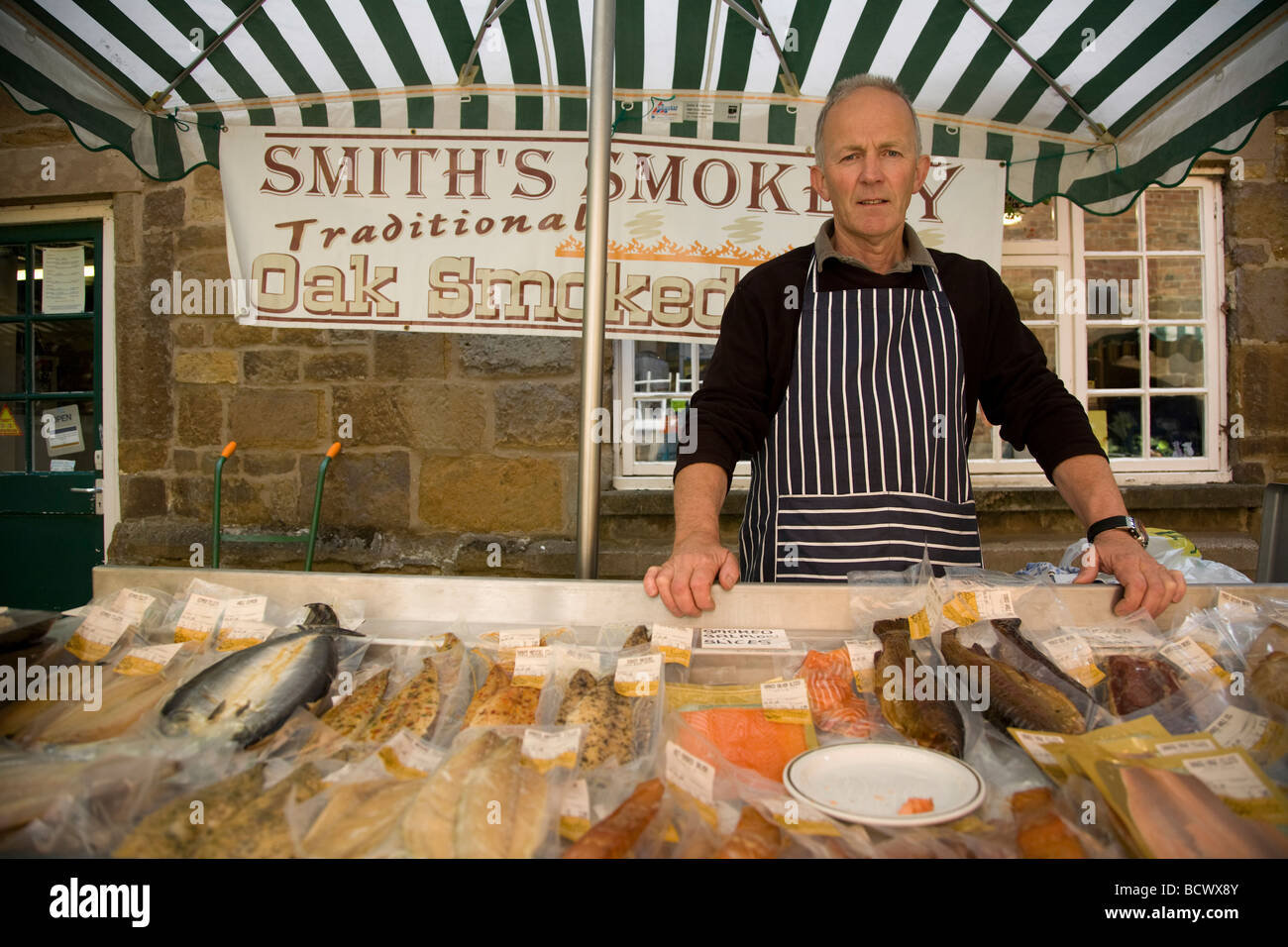 Fish monger rutland uppingham " farmers market' Foto Stock