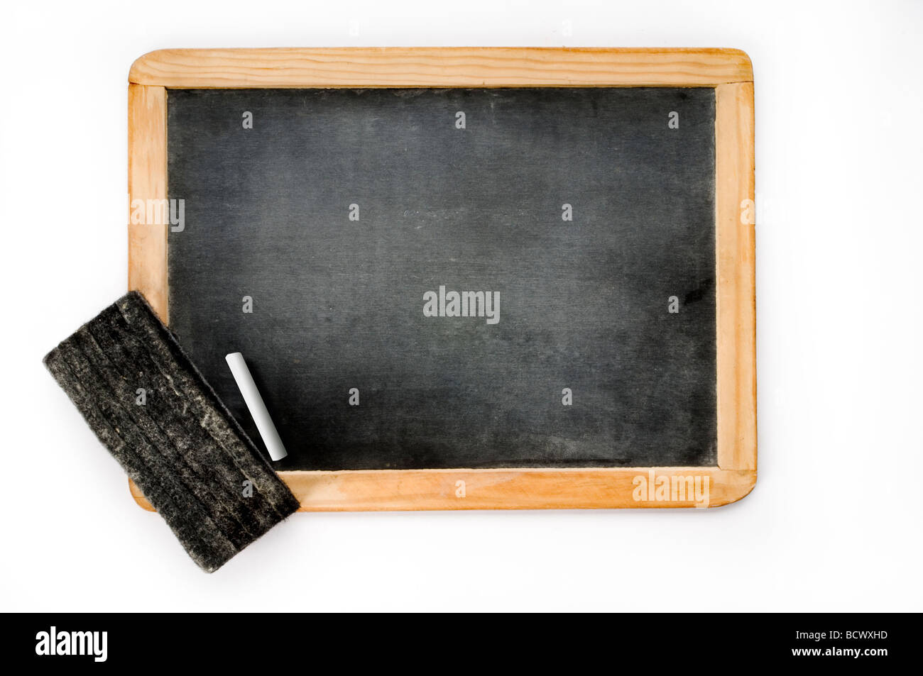 Chalk board su bianco Foto Stock