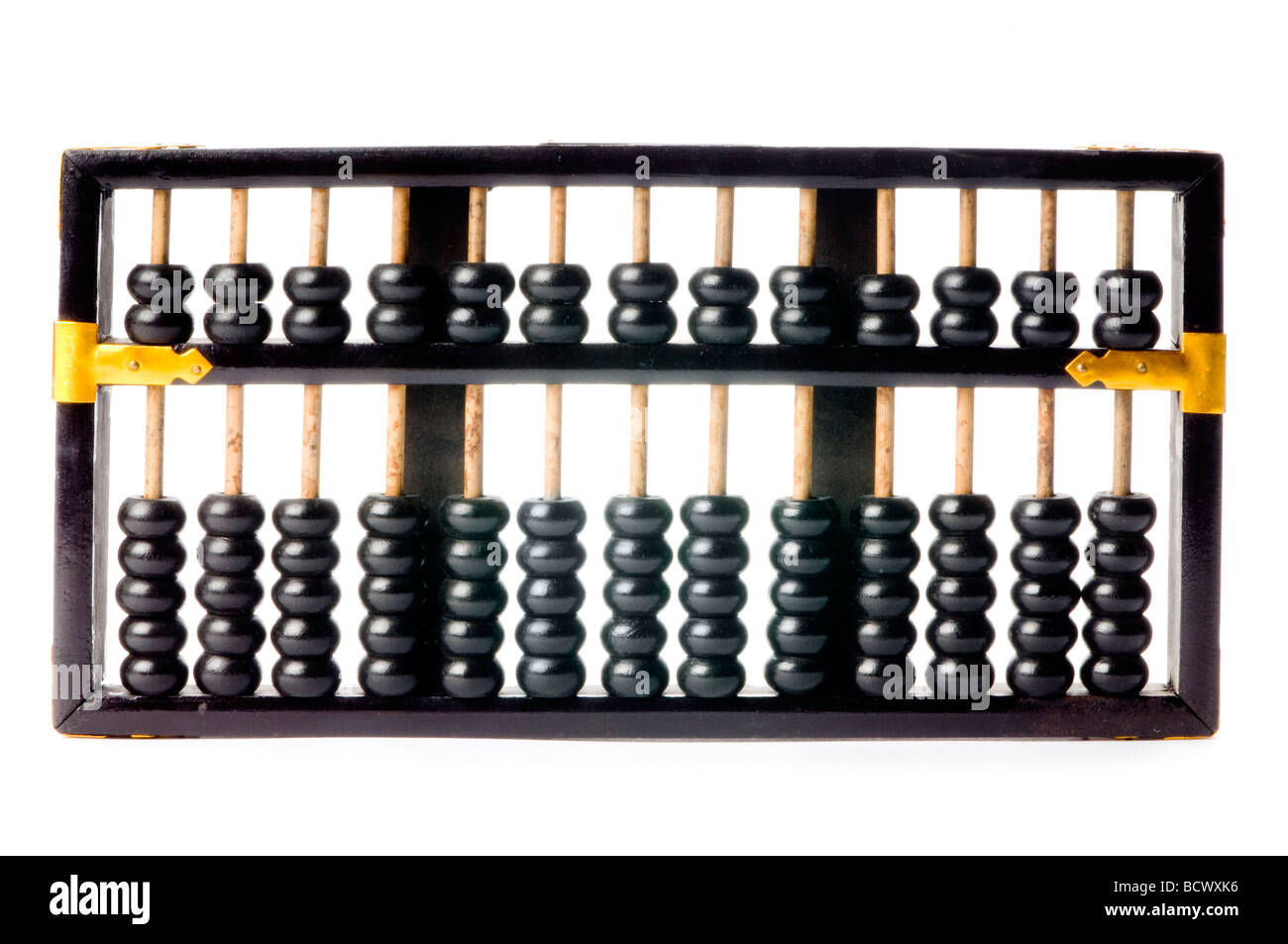Abacus nero su bianco Foto Stock