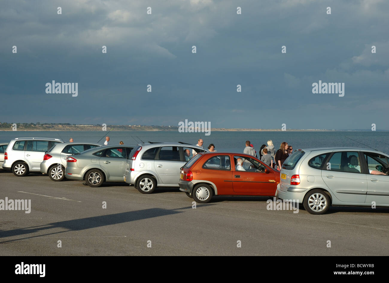 Parcheggio, Mudeford Quay, Dorset, England, Regno Unito Foto Stock