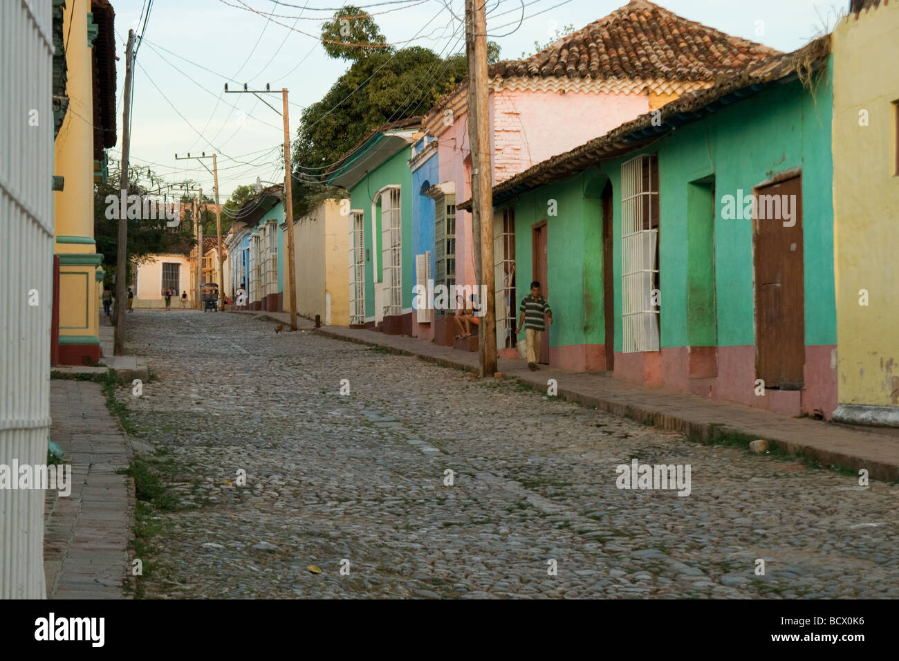 Strada coloniale in Trinidad Foto Stock