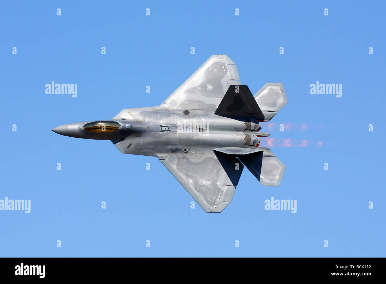 Fesa vista della F-22 Raptor superiorità aerea Fighter Foto Stock