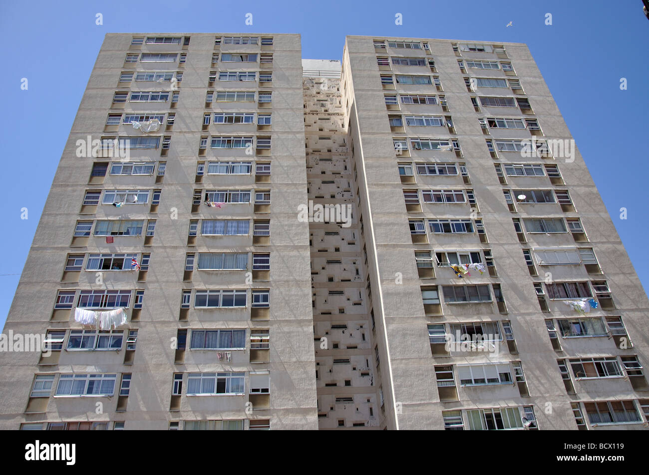 Torre residenziale blocco, città di Gibraltar, Gibilterra Foto Stock