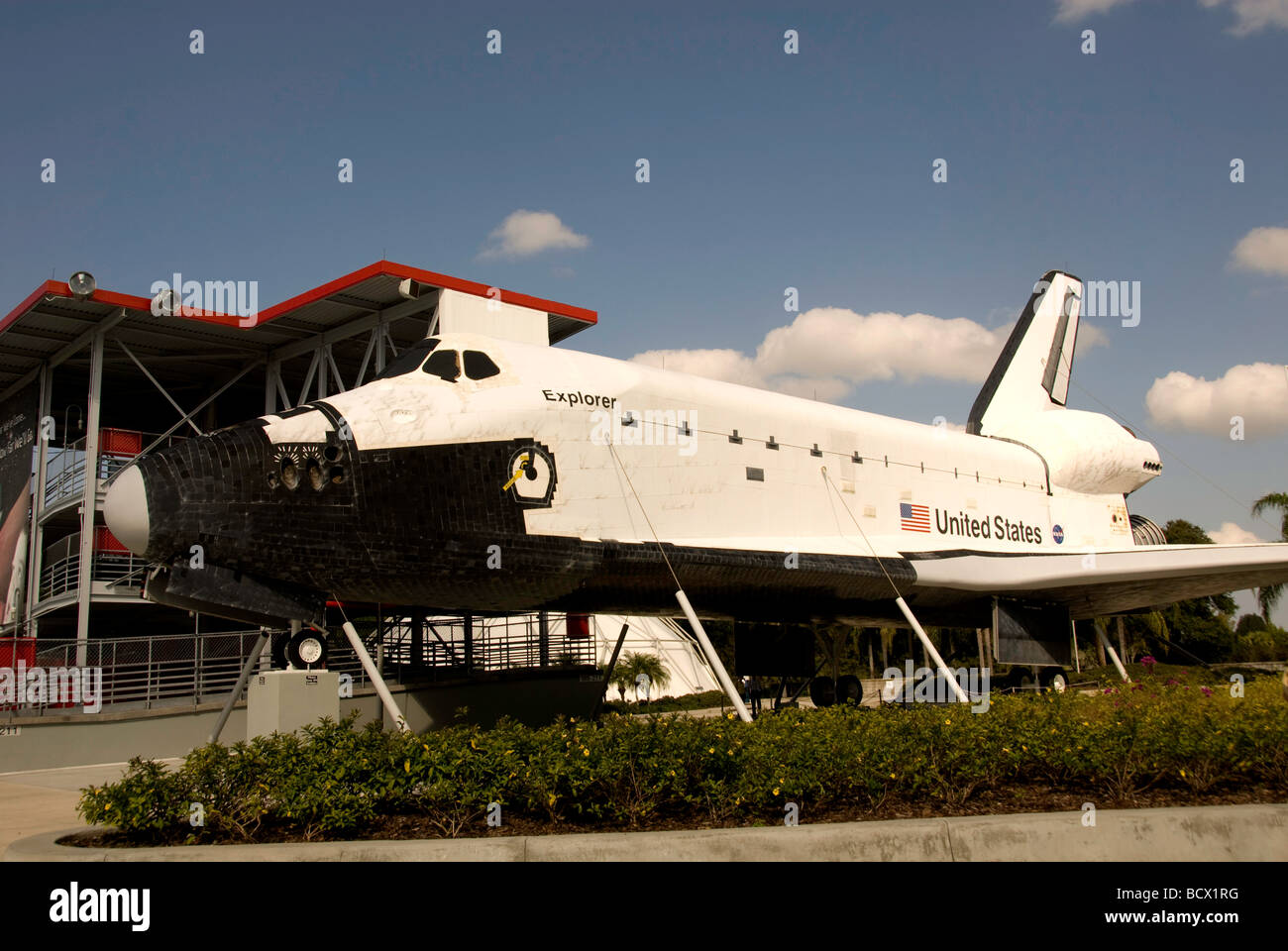 Space Shuttle sul display al Kennedy Space Center Complesso Visitatori Cape Canaveral, in Florida Foto Stock