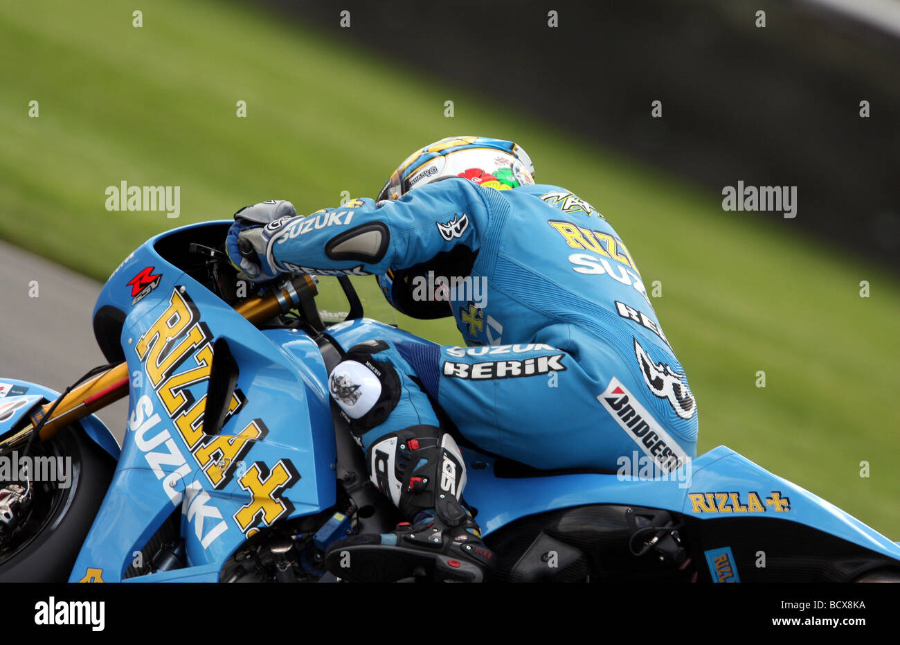 Loris Capirossi italiano della motogp in sella alla Suzuki gsvr Foto Stock