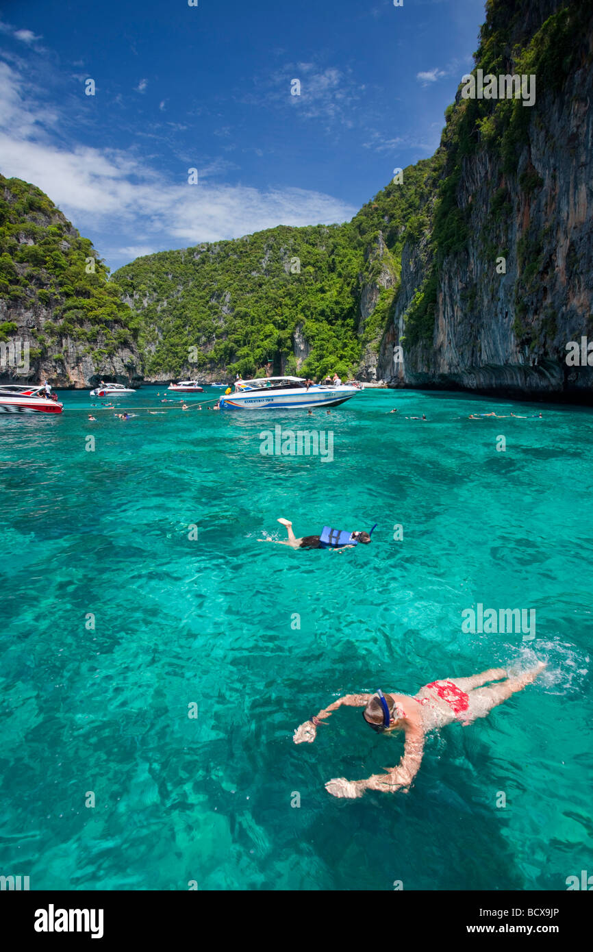 Snorkeling a Ko Phi Phi Leh, Thailandia Foto Stock