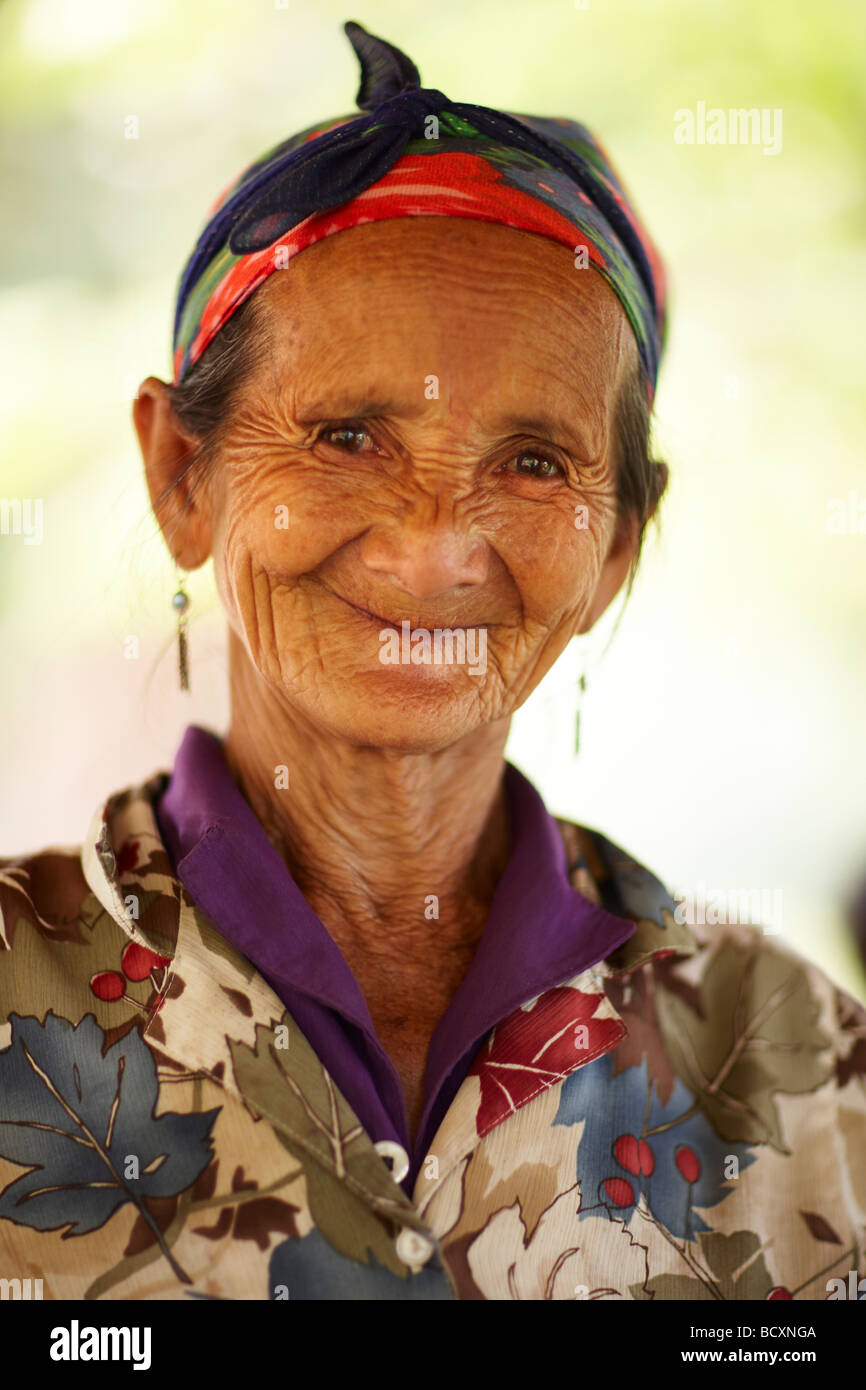 Ritratto di una donna nr Vang Vieng, Laos Foto Stock