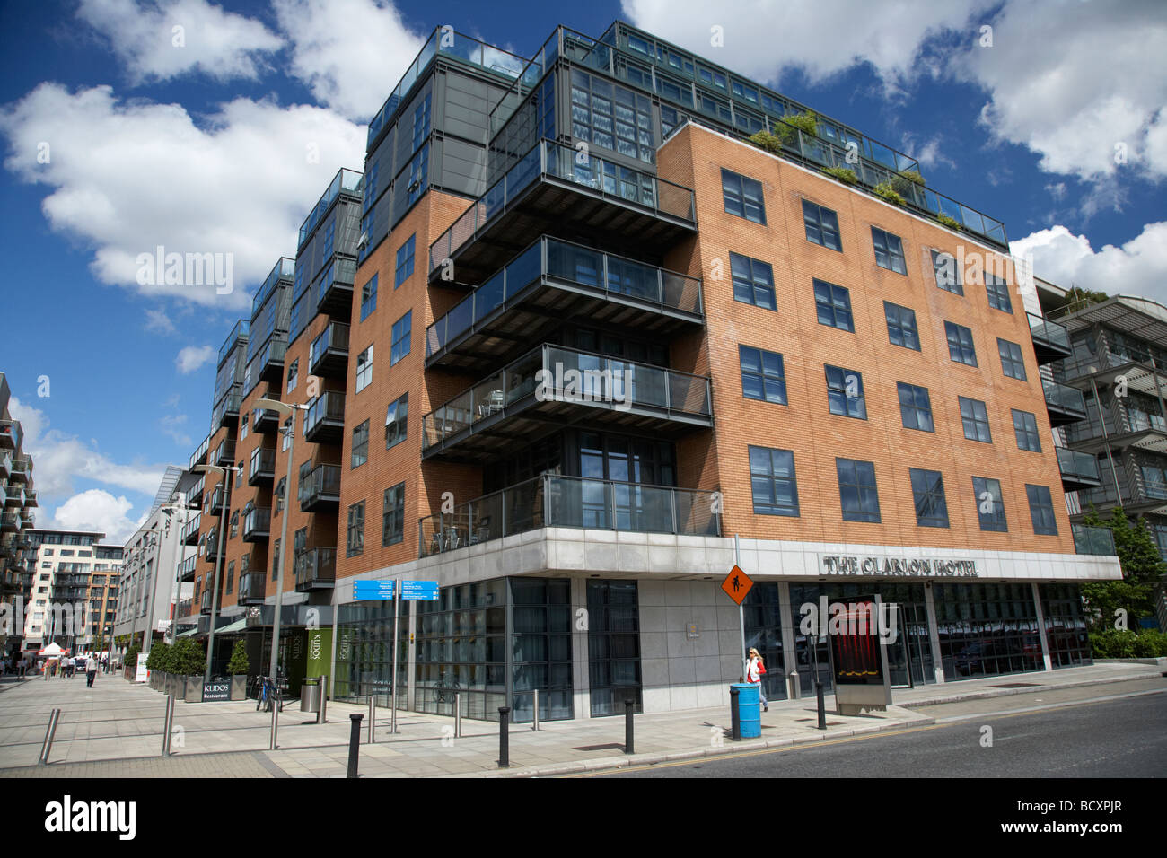 Clarion IFSC Hotel sulla parete nord della nuova Dublino docklands development area Repubblica di Irlanda Foto Stock