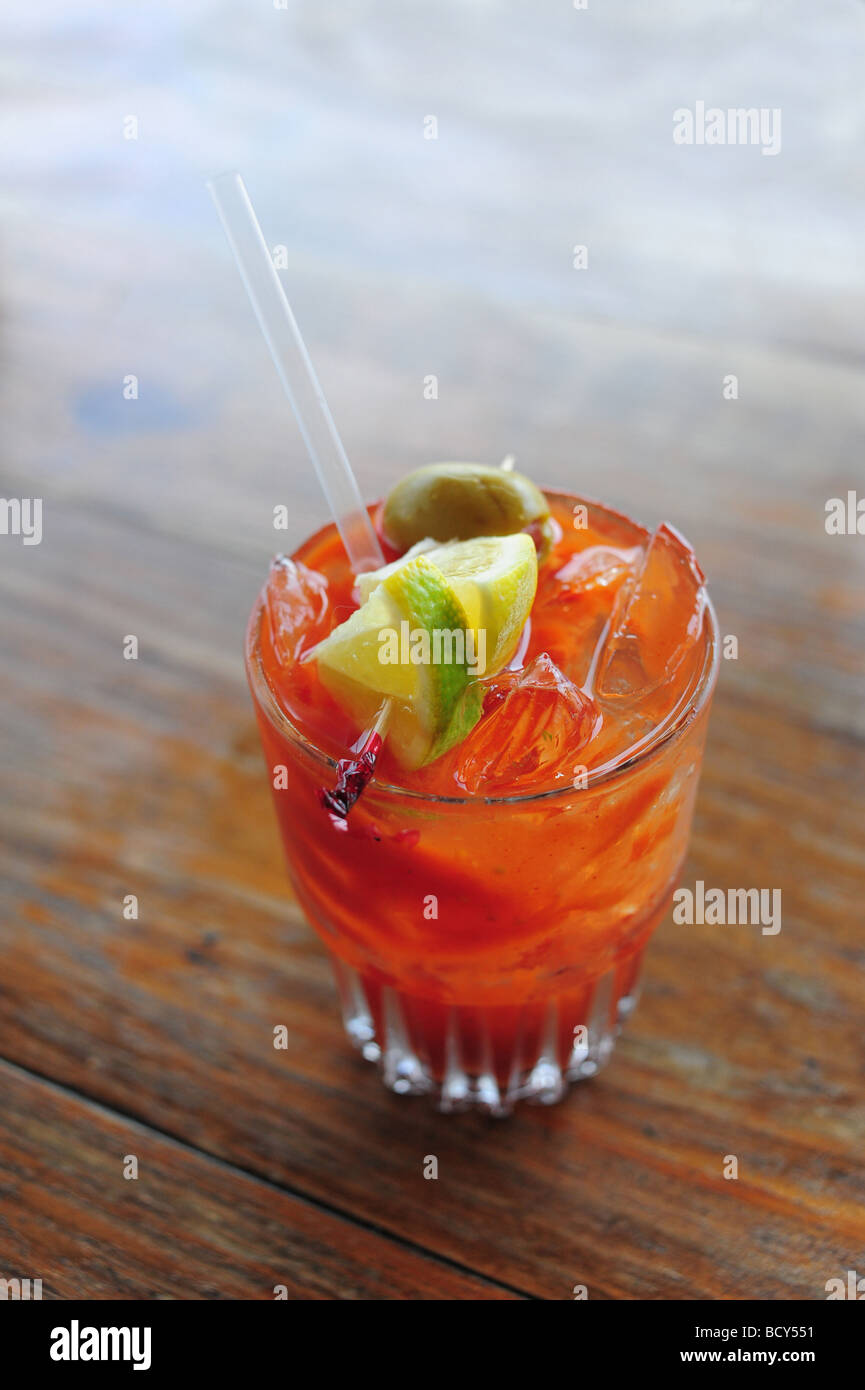 Bevande mescolate alcol bloody mary Foto Stock