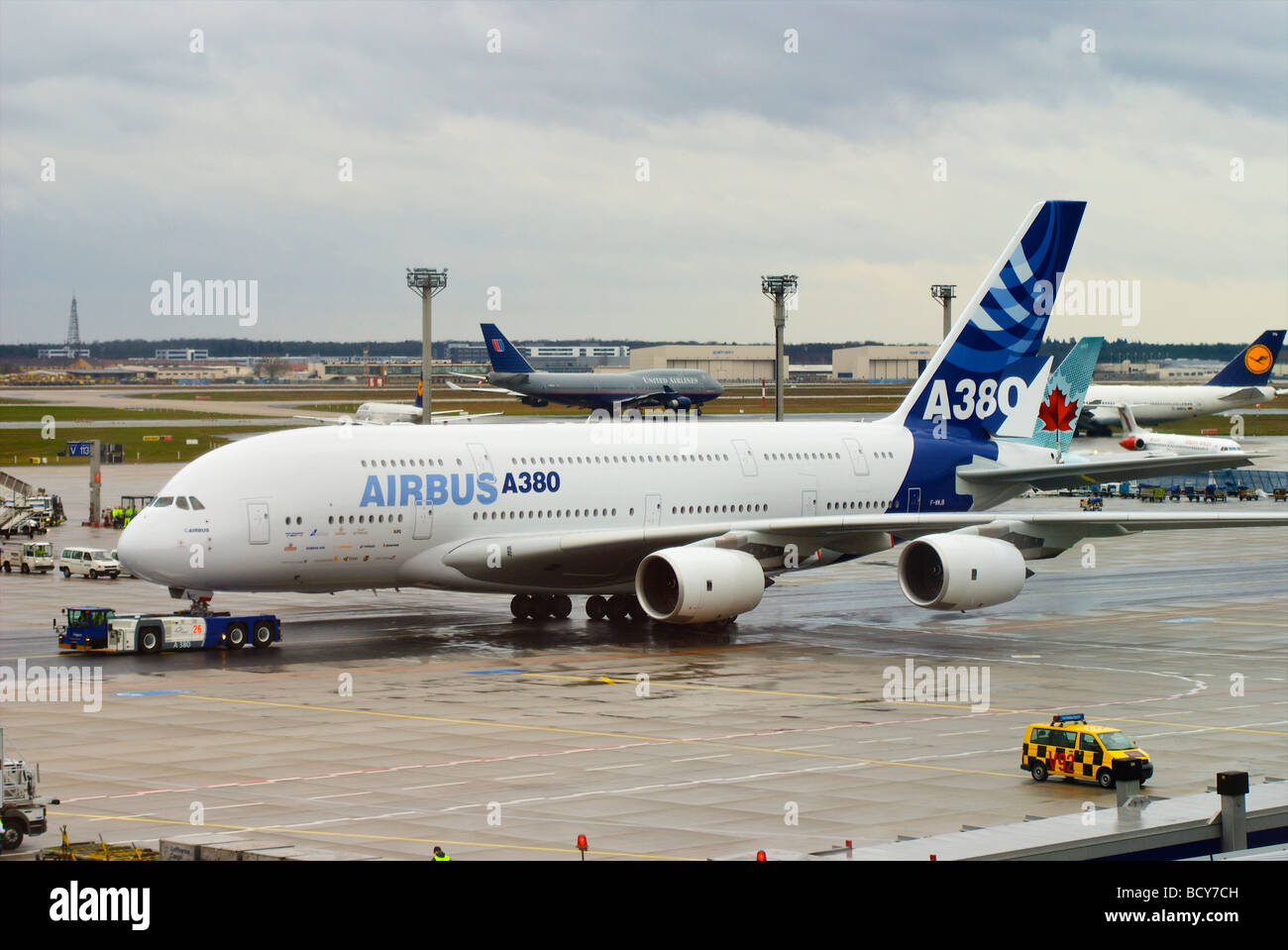 Airbus A380 F-WWJB numero di serie 007 all aeroporto di Francoforte am Main (FRA) Foto Stock