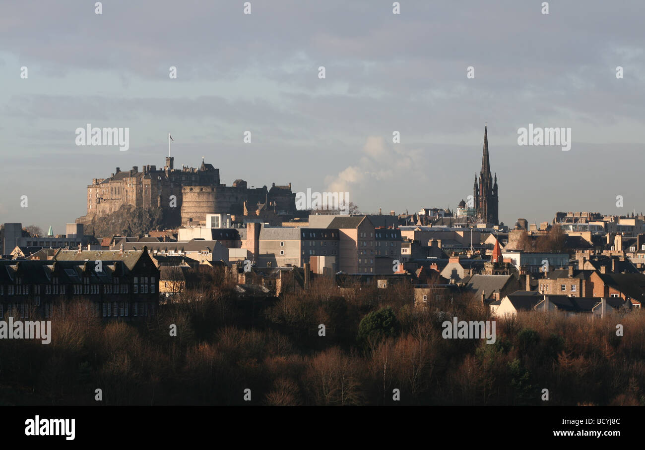 Lo skyline di Edimburgo in Scozia Gennaio 2009 Foto Stock