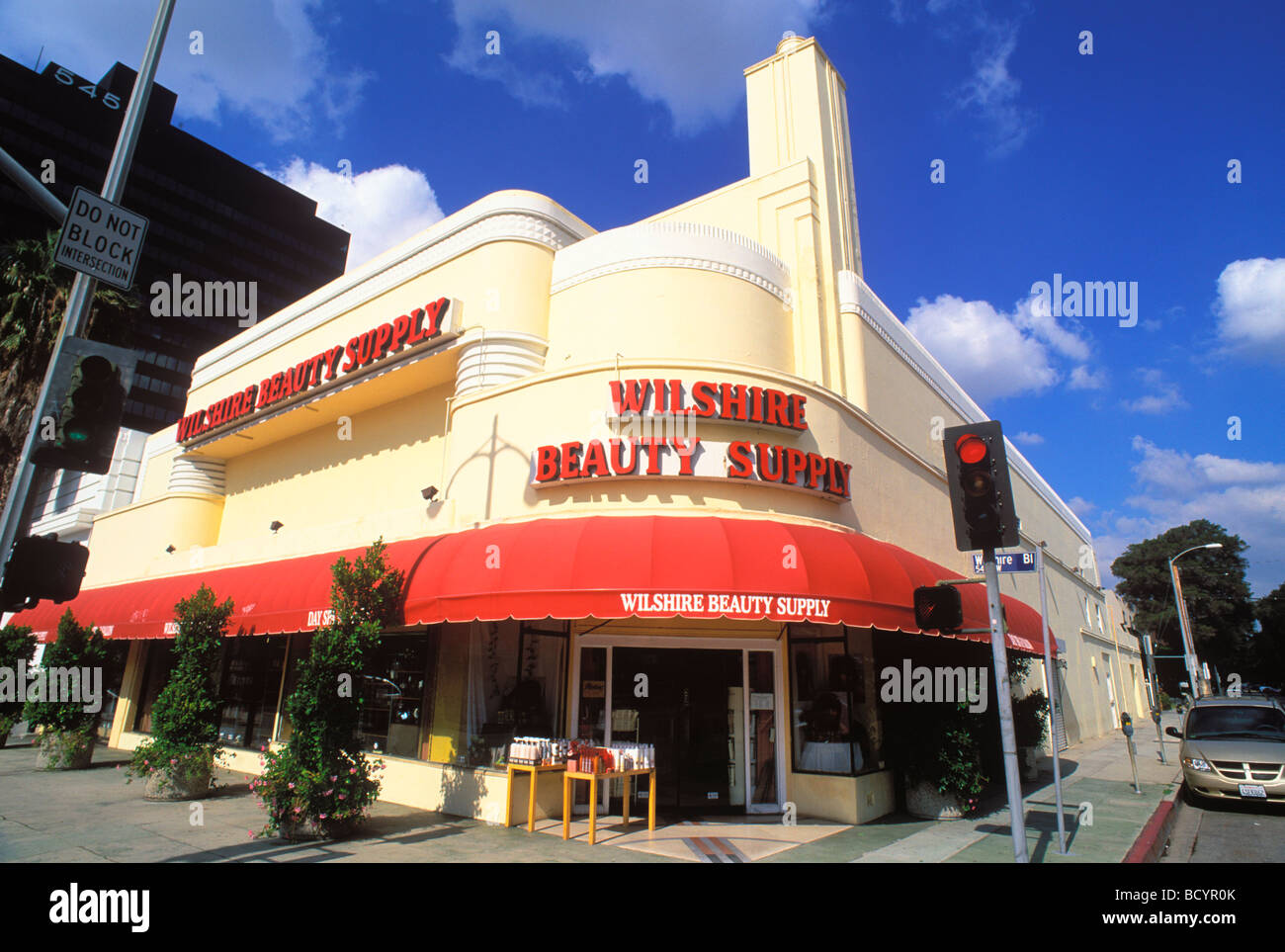 Architettura Art Deco, Wilshire Boulevard, Miracle Mile, Los Angeles, California (LA) Foto Stock