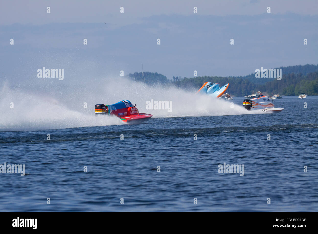 Da F1 Powerboat nel Campionato del Mondo a Lahti Finlandia 12-13 giugno 2009. Un incidente con una barca Foto Stock