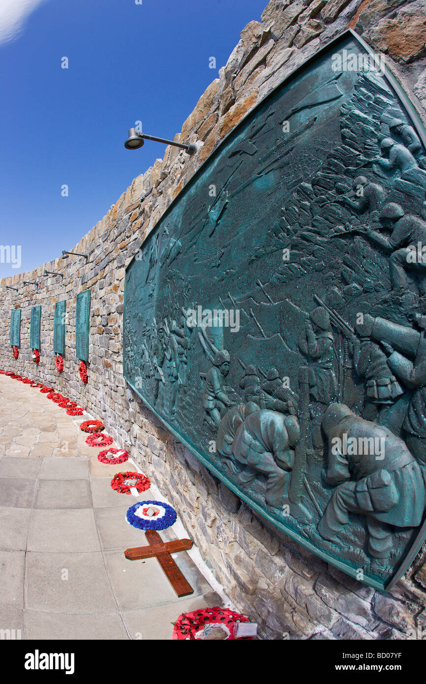 Un dettaglio della guerra delle Falkland Memorial ,Shore Road, Stanley, Isole Falkland Foto Stock