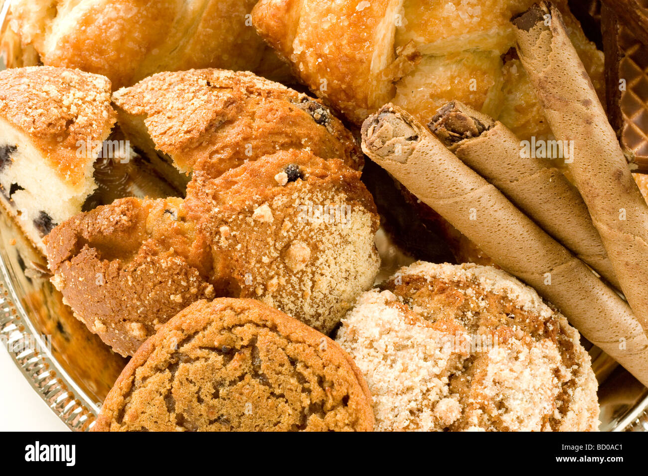 Cumulo di un sacco di pane appena sfornato dolci Foto Stock