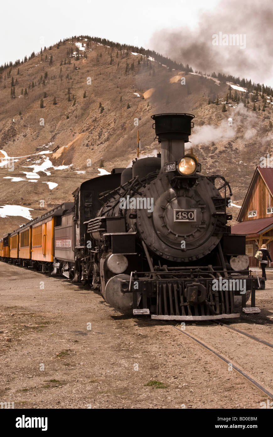 Centro storico di Durango & Silverton treno Silverton, Colorado Foto Stock