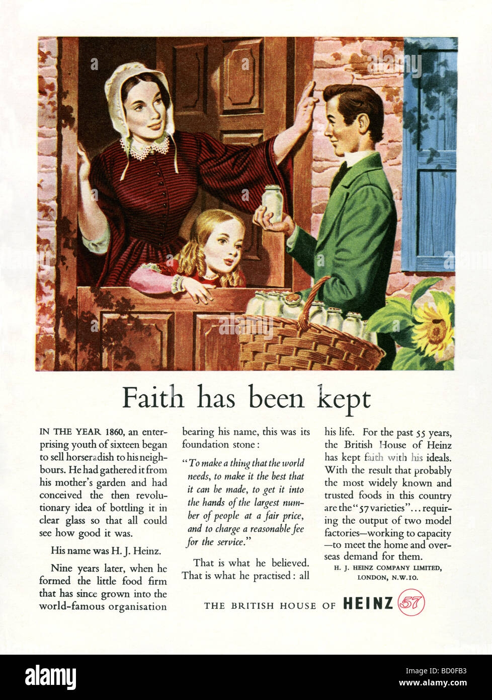1951 pubblicità per azienda alimentare Heinz e la sua varietà di 57 Foto Stock