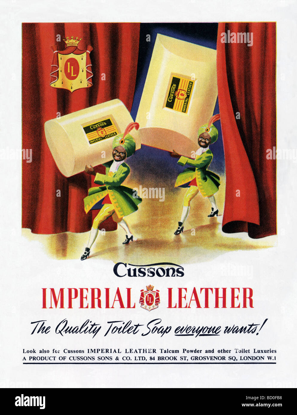1951 pubblicità per Cussons imperiale sapone in pelle Foto Stock