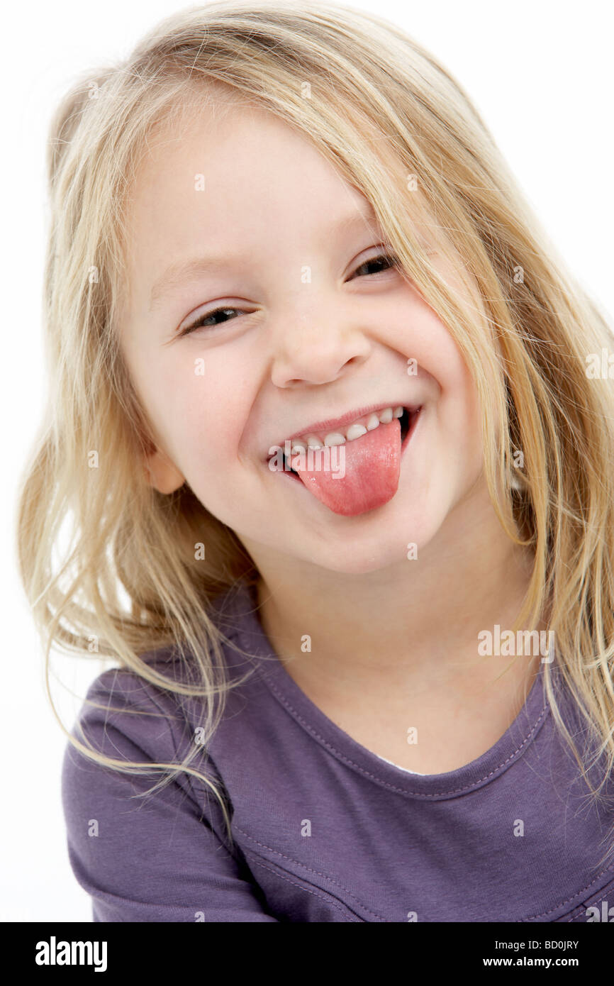 Ritratto di sorridere 4 anno vecchia ragazza Foto Stock