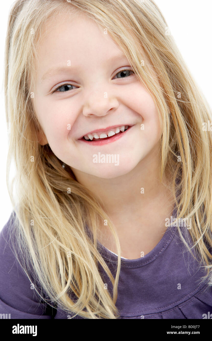 Ritratto di sorridere 4 anno vecchia ragazza Foto Stock