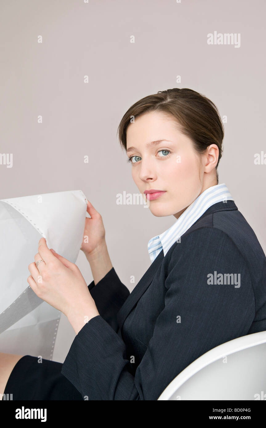 Un business di sostegno femmina carta di computer Foto Stock