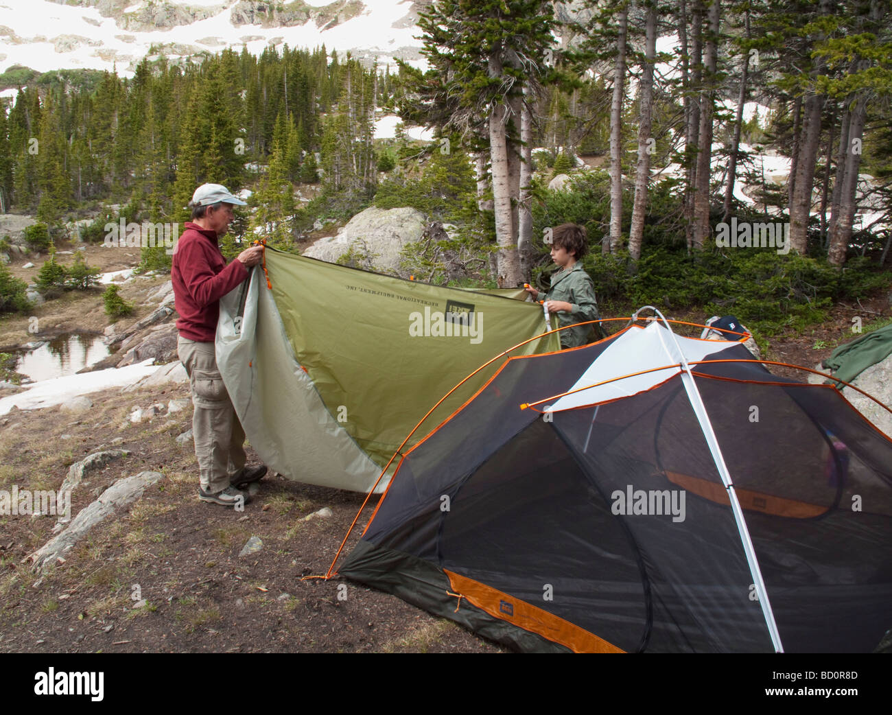 Camper in Santa Croce deserto Foto Stock