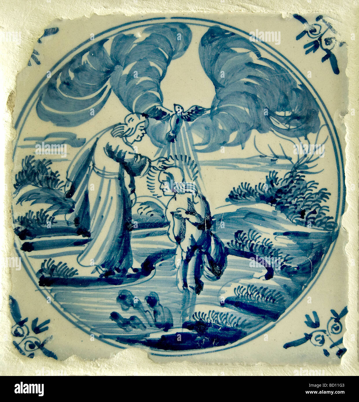 Chiesa Broek in Waterland olandese North Holland Olanda blu piastrelle Piastrelle 18 secolo Foto Stock