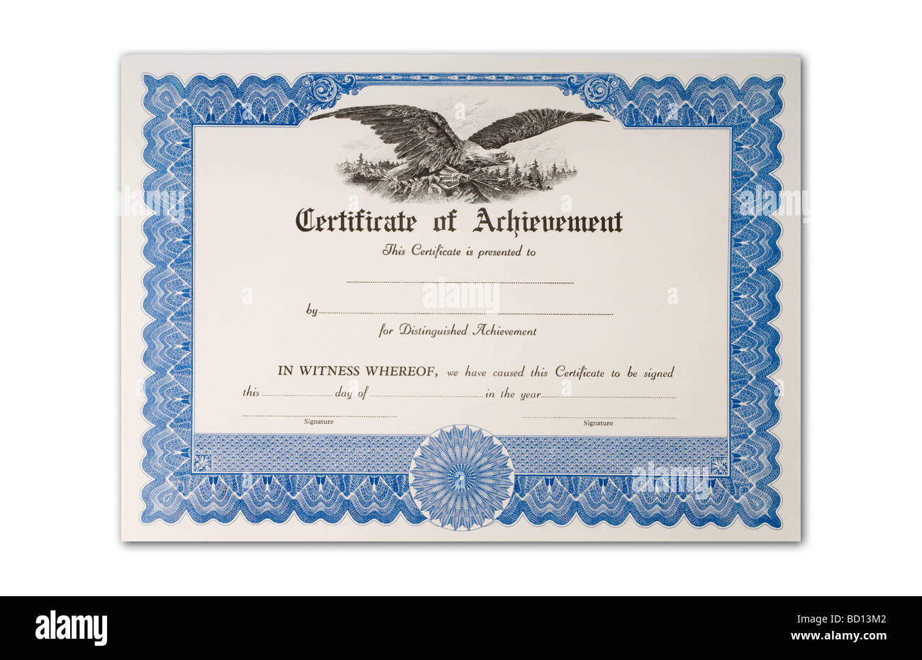 Certificato di conseguimento Foto Stock