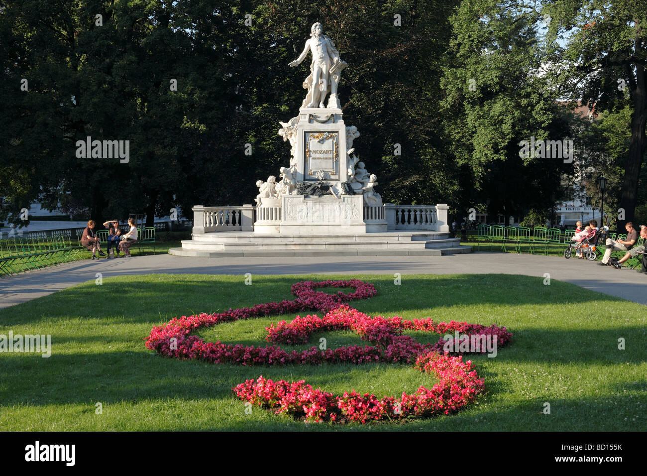 Mozart memorial nel Burggarten il giardino del castello, Vienna, Austria, Europa Foto Stock