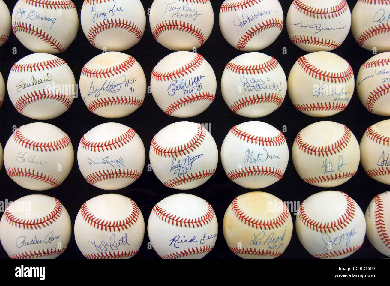 Firmato baseballs Foto Stock
